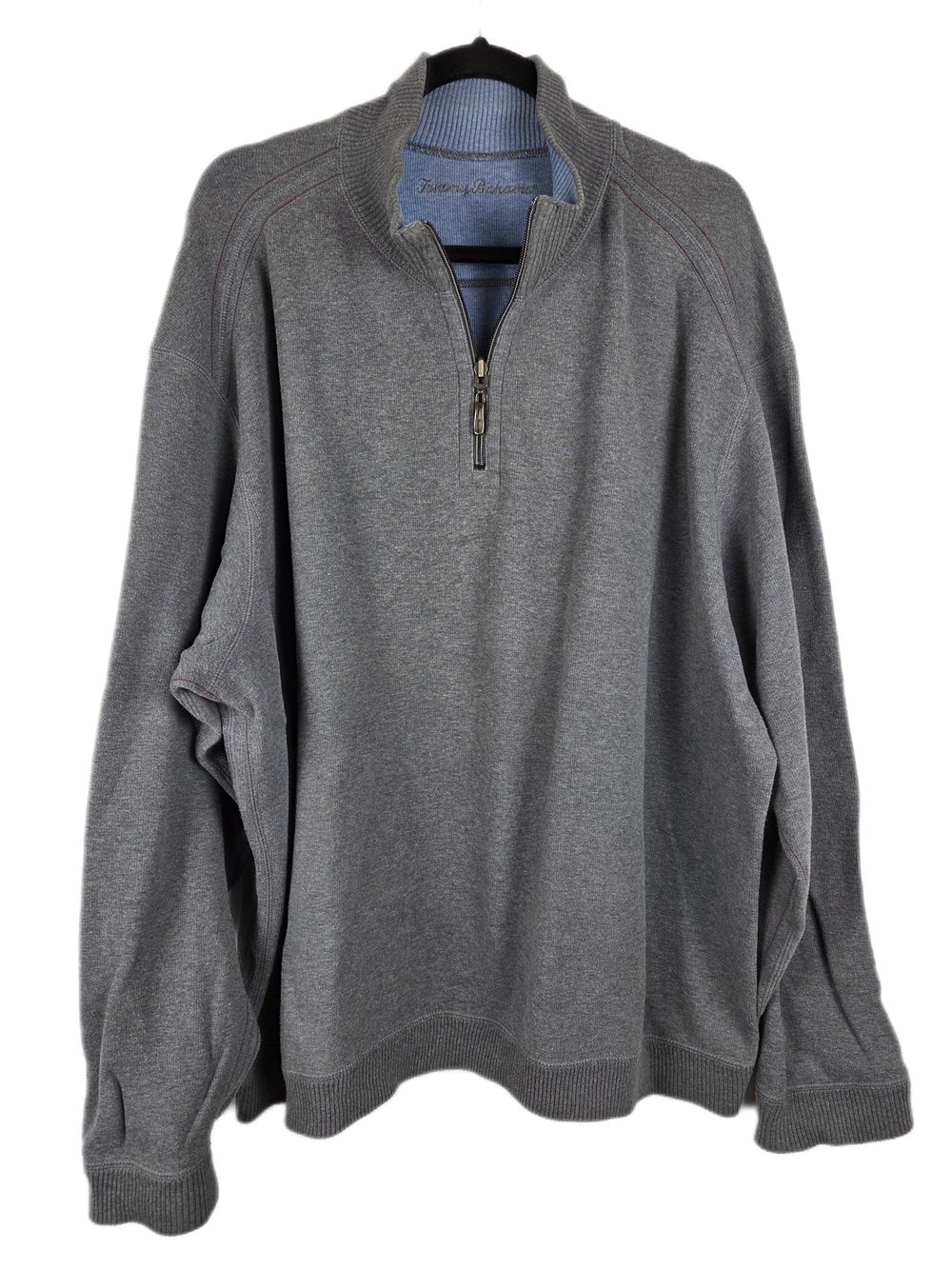 Tommy Bahama Gray Half-Zip Pullover Sweater